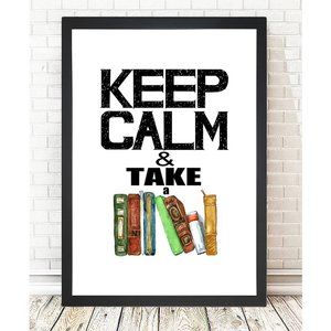 Set of 2 Picture Frames - Keep Calm & Take a Book